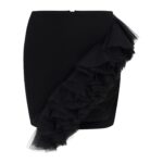 ASYMMETRIC RUFFLE HEM MINI SKIRT