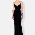 AVEDON GLOBE VELVET DRESS - BLACK