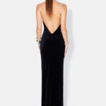 AVEDON GLOBE VELVET DRESS - BLACK