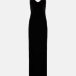 AVEDON GLOBE VELVET DRESS - BLACK