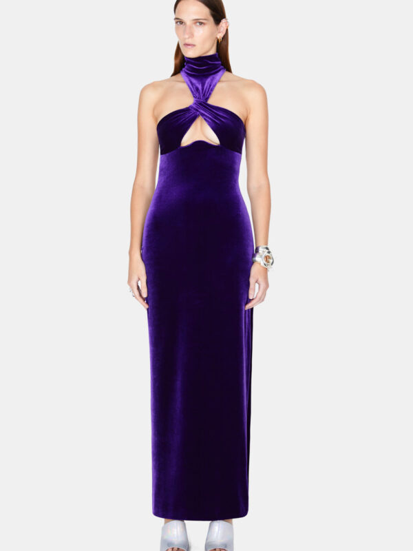 CLEVELAND VELVET DRESS - PURPLE