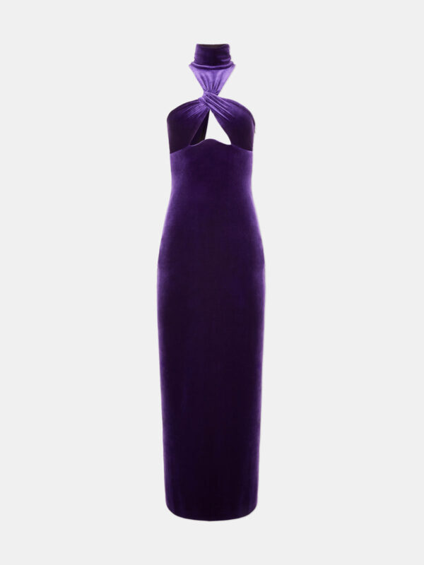 CLEVELAND VELVET DRESS - PURPLE
