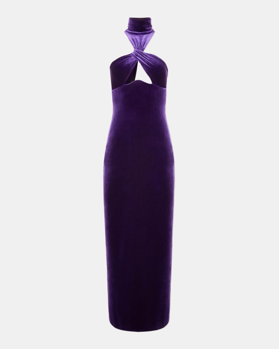 CLEVELAND VELVET DRESS - PURPLE