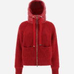 BOMBER JACKET IN INFINITY BRIOCHE KNIT AND NYLON ULTRALIGHT