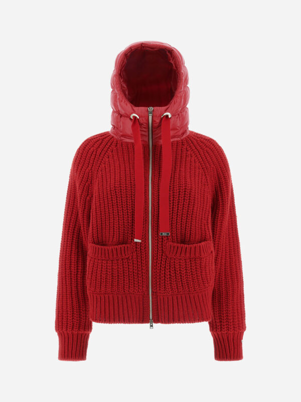 BOMBER JACKET IN INFINITY BRIOCHE KNIT AND NYLON ULTRALIGHT
