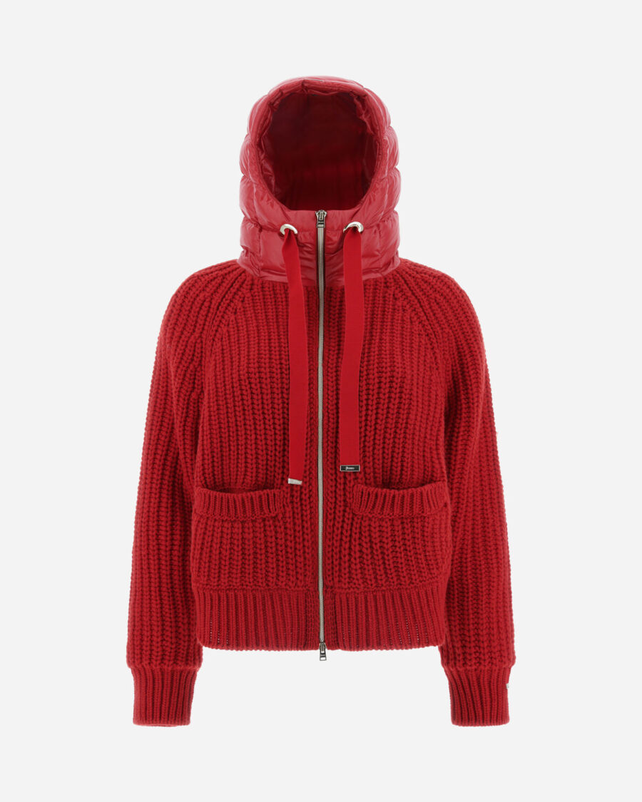BOMBER JACKET IN INFINITY BRIOCHE KNIT AND NYLON ULTRALIGHT