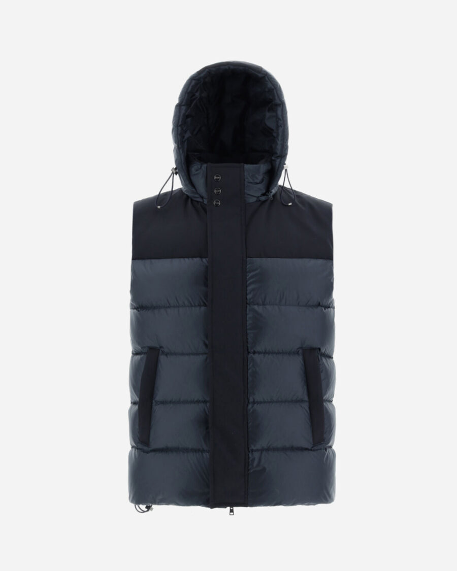 NYLON ULTRALIGHT AND EASY WOOL SLEEVELESS JACKET