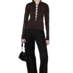 RUNA TOP IN BROWN MELANGE