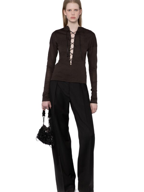 RUNA TOP IN BROWN MELANGE