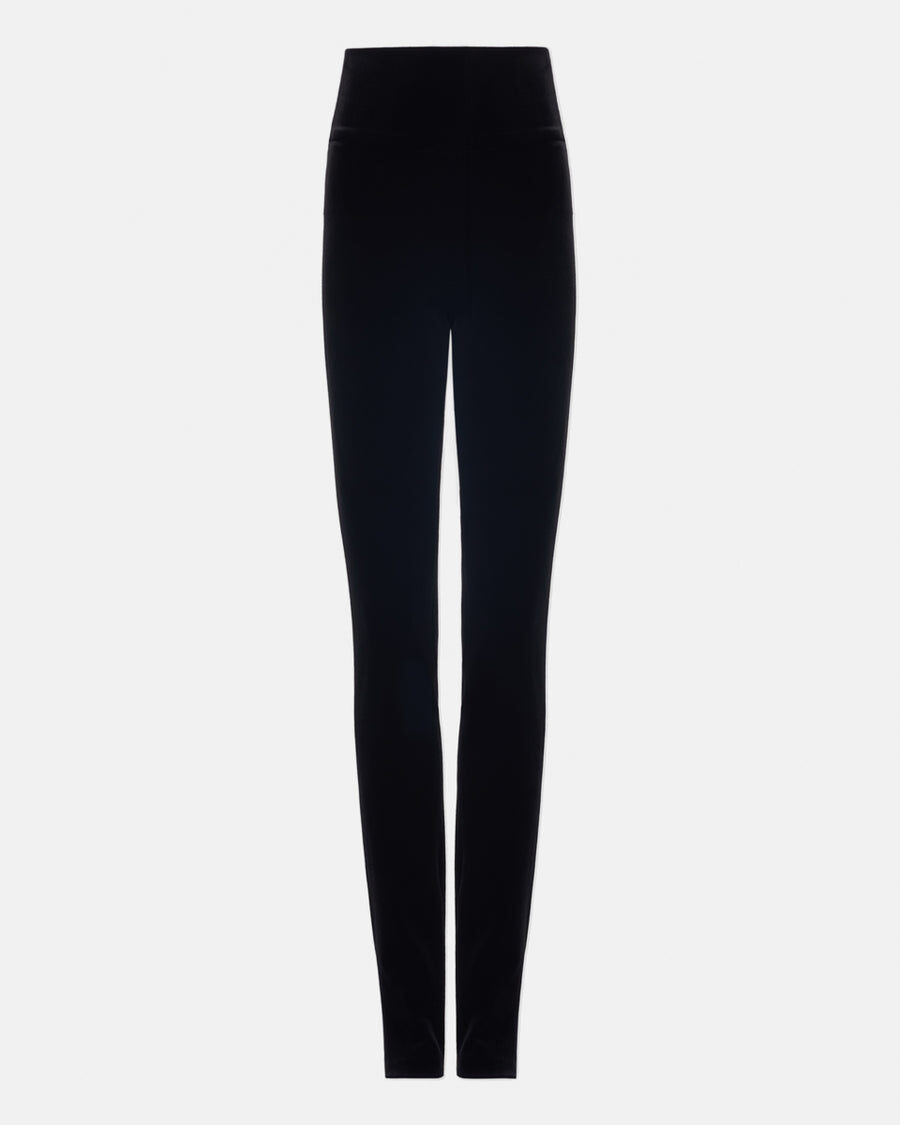 PAT VELVET LEGGINGS - BLACK