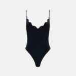 PAT GLOBE VELVET BODYSUIT - BLACK