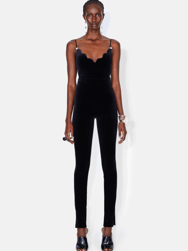 PAT VELVET LEGGINGS - BLACK