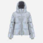LAMINAR HOODED BOMBER JACKET IN ICE CUBE