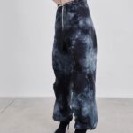 DAISY CRYSTAL STUDDED TIE-DYE MILITARY TROUSERS