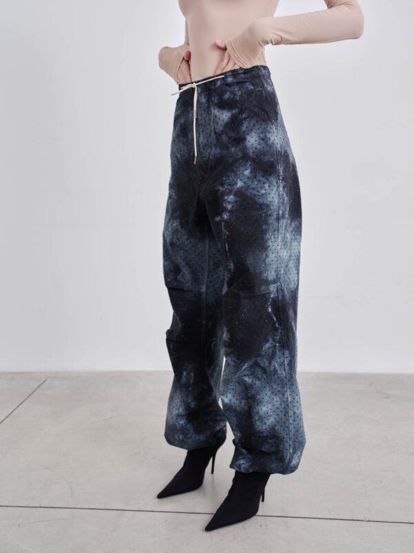 DAISY CRYSTAL STUDDED TIE-DYE MILITARY TROUSERS