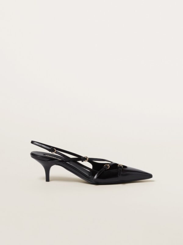 BRUSHED LEATHER SLINGBACKS