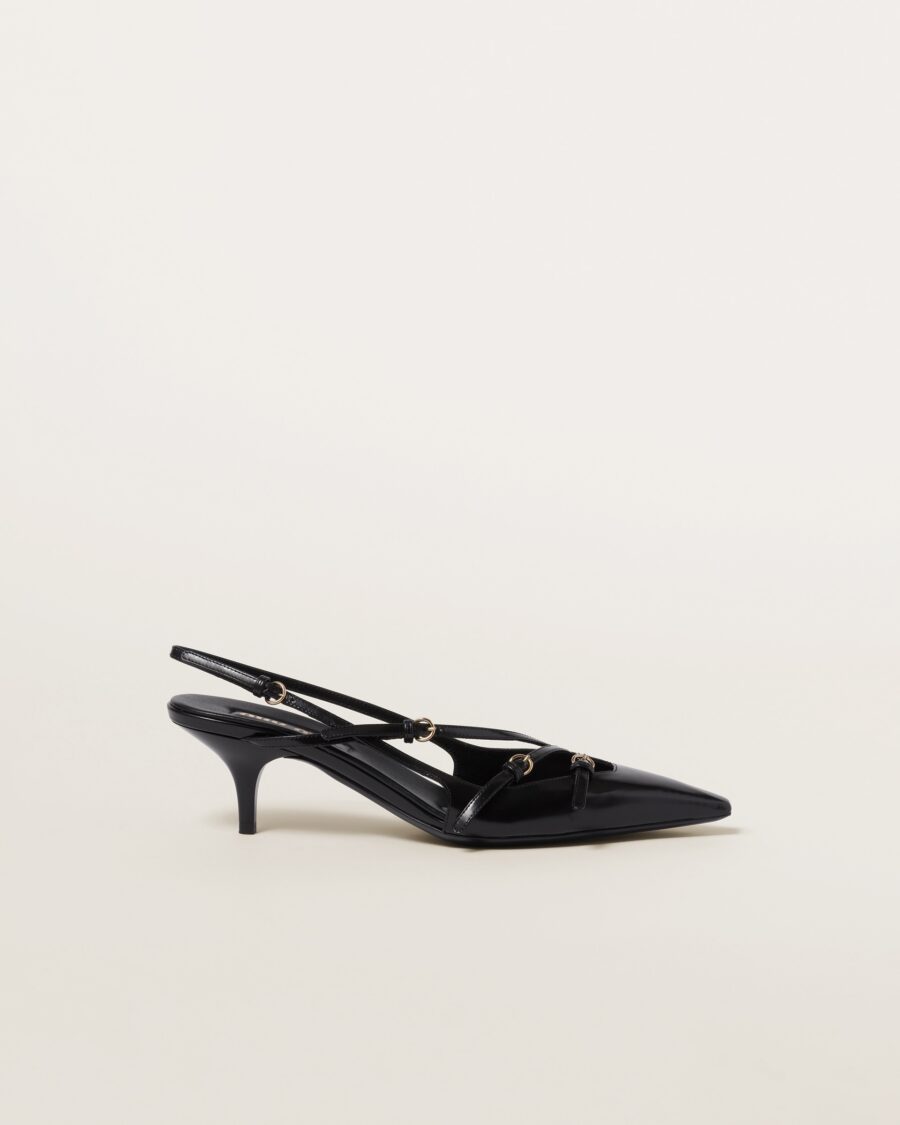 BRUSHED LEATHER SLINGBACKS