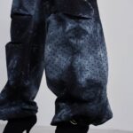 DAISY CRYSTAL STUDDED TIE-DYE MILITARY TROUSERS