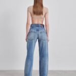 LU STUDDED FITTED DENIM