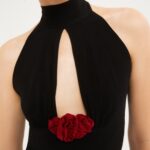 CUTOUT HALTER JERSEY TOP