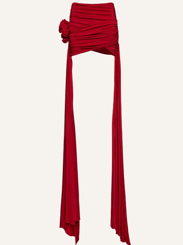 DOUBLE SASH DRAPED MINI SKIRT