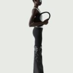 HYBRID FLARED FAUX LEATHER TROUSERS
