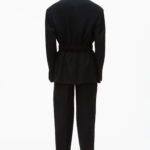 WOOL CANVAS BLAZER WITH BELT
