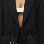 WOOL CANVAS BLAZER WITH BELT
