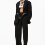 WOOL CANVAS BLAZER WITH BELT