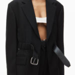 WOOL CANVAS BLAZER WITH BELT