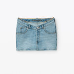 NAME PLATE V FRONT DENIM SKIRT
