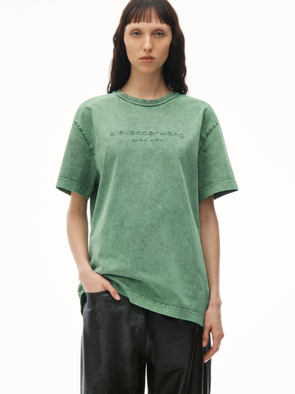 ACID WASH EMBOSSED LOGO TEE