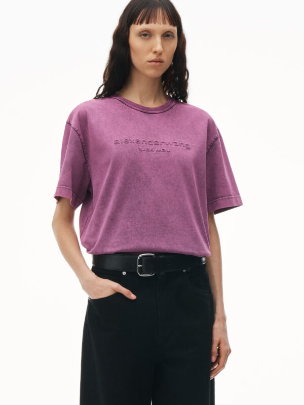 ACID WASH EMBOSSED LOGO TEE