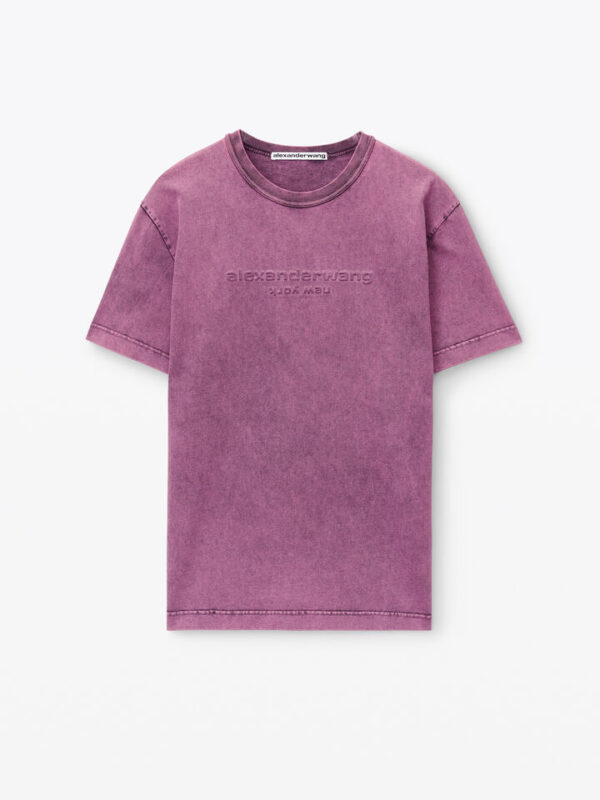 ACID WASH EMBOSSED LOGO TEE
