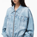 PRINTED DENIM BOMBER JACKET