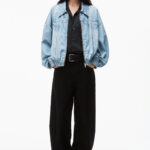 PRINTED DENIM BOMBER JACKET