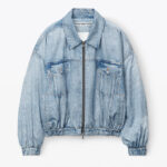 PRINTED DENIM BOMBER JACKET