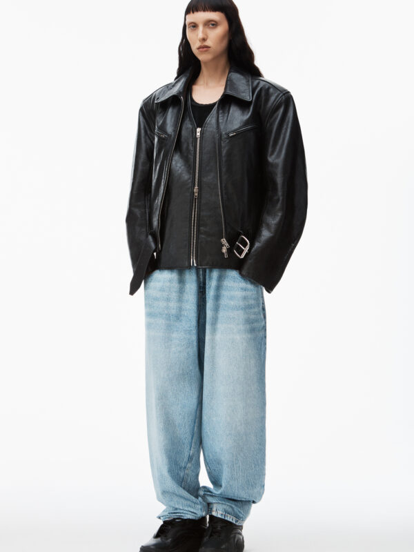 PRINTED DENIM PANTS
