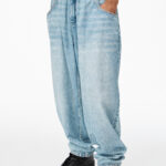 PRINTED DENIM PANTS