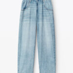 PRINTED DENIM PANTS