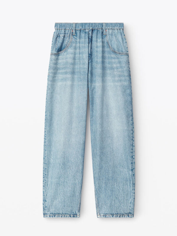 PRINTED DENIM PANTS