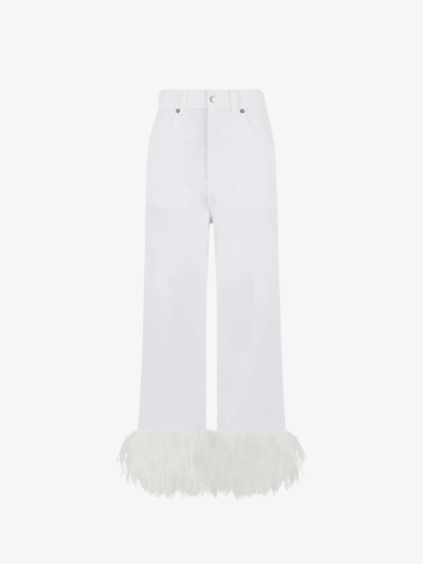 JEANS WITH FEATHERS