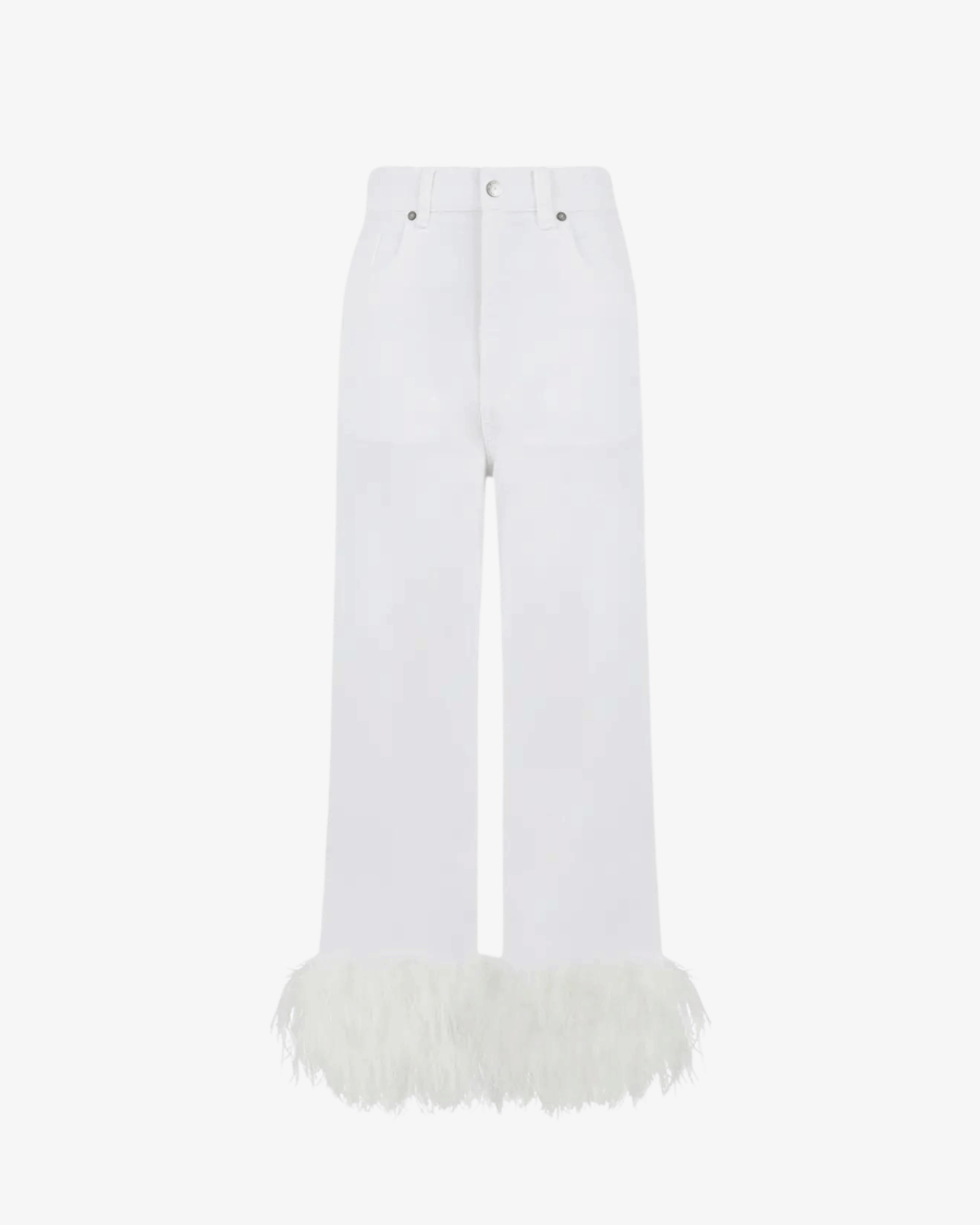 JEANS WITH FEATHERS