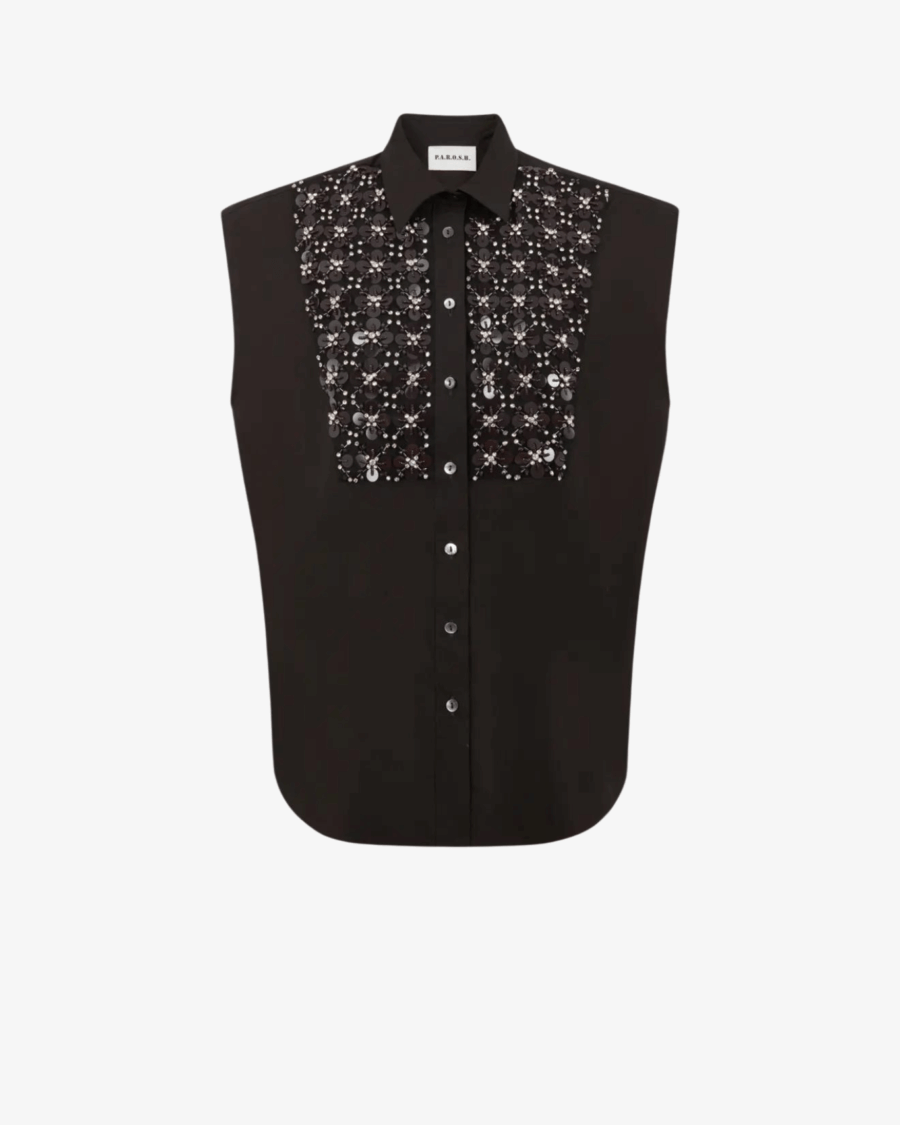 SEQUINS EMBROIDERED SHIRT