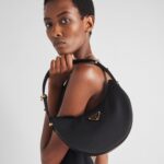 ARQUÉ RE-NYLON AND BRUSHED LEATHER SHOULDER BAG