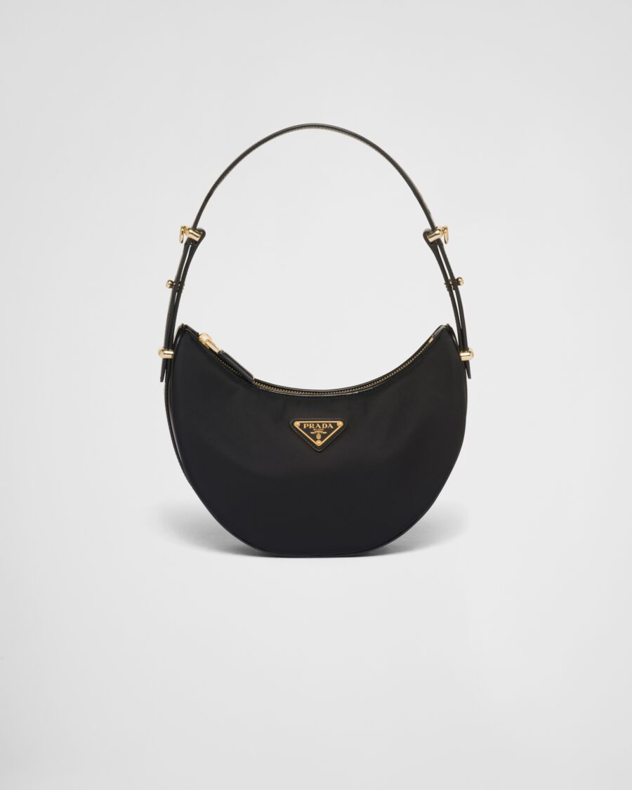 ARQUÉ RE-NYLON AND BRUSHED LEATHER SHOULDER BAG