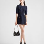 RE-NYLON AND BRUSHED LEATHER MINI BAG