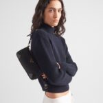 RE-EDITION 2002 RE-NYLON AND BRUSHED LEATHER SHOULDER BAG