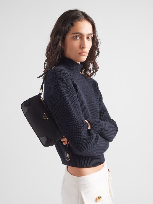RE-EDITION 2002 RE-NYLON AND BRUSHED LEATHER SHOULDER BAG