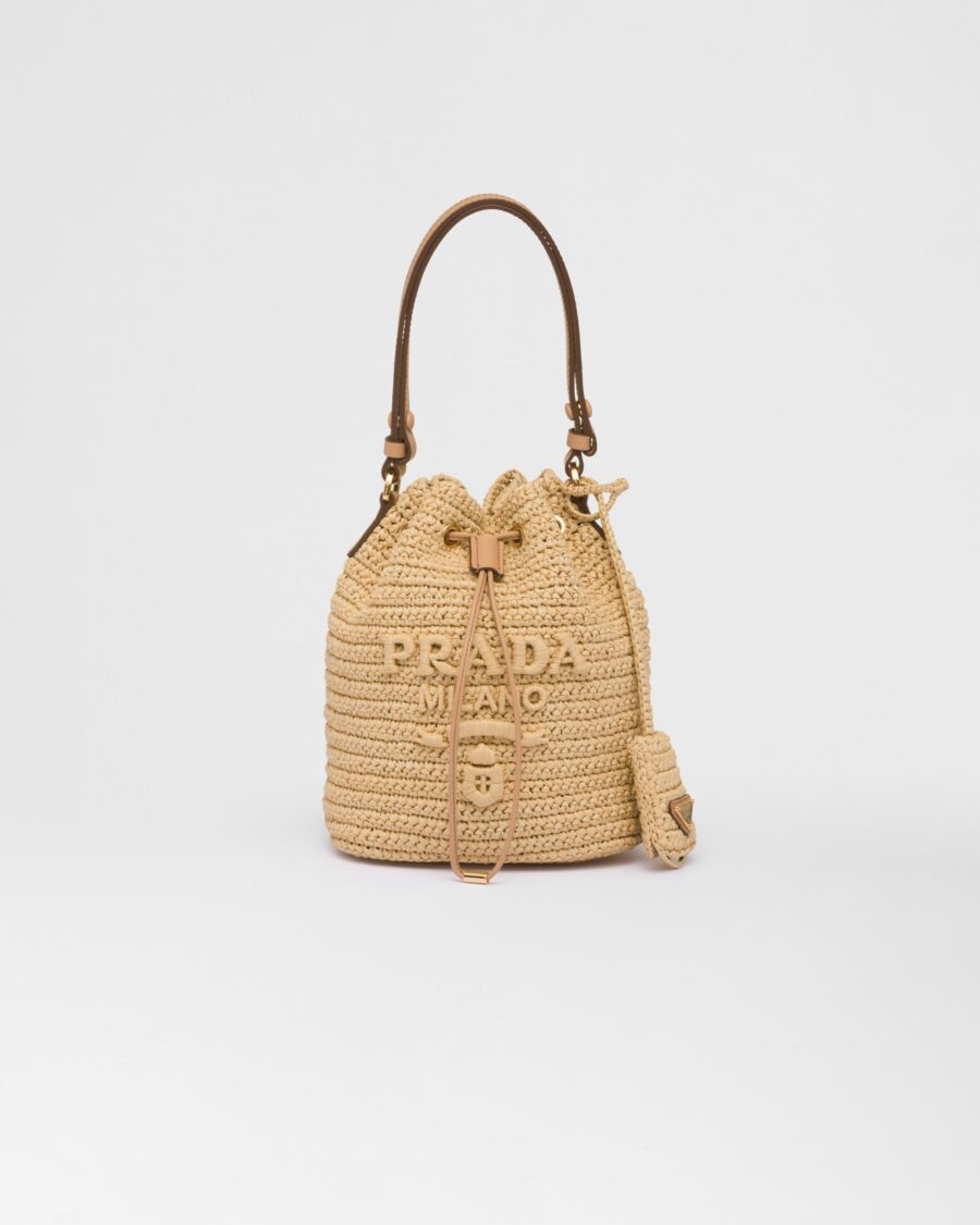 RAFFIA MINI BUCKET BAG